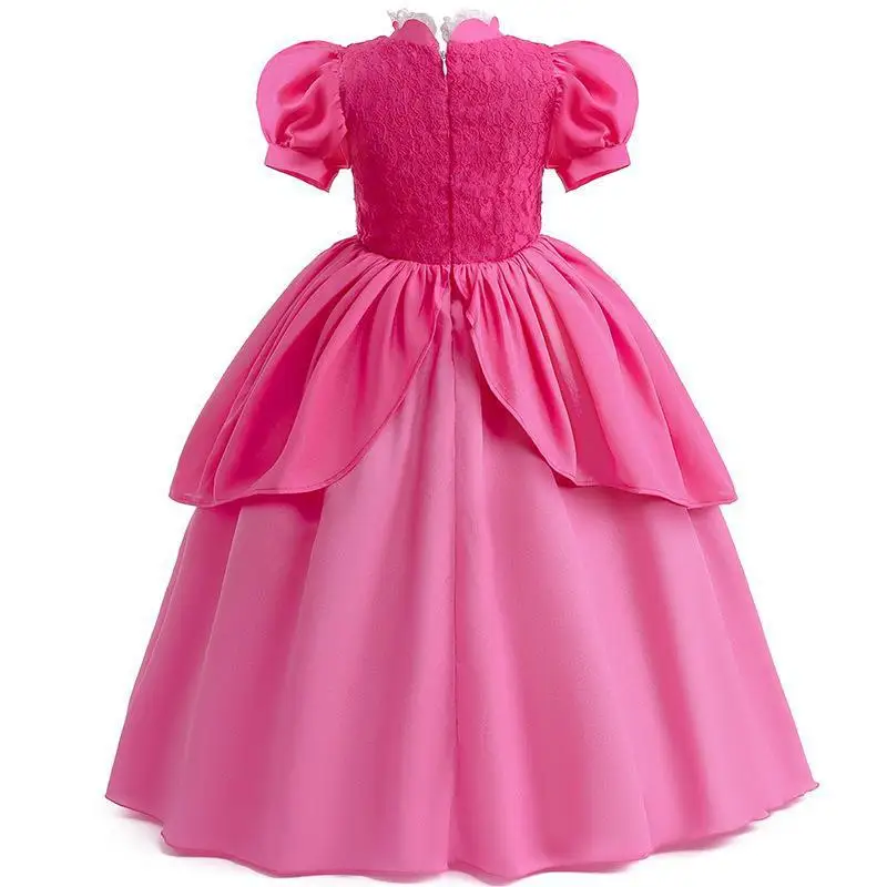 2026 Peach Dresses For Girls Cosplay Princess Costume Clothes Party Halloween Carnival Birthday Dress Kids Vestidos 2-10Yrs