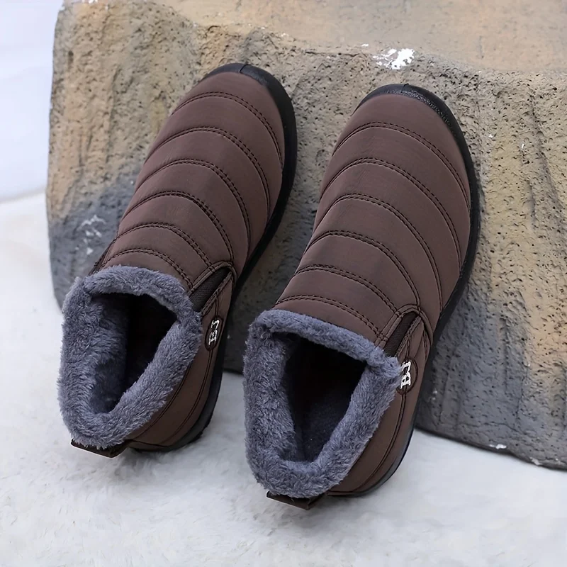 Winter Warm Snow Boots Women Men Arctic Insulation Thick Sole Non Slip Outdoor Booties Comfortable Round Toe PU Sole Shoes