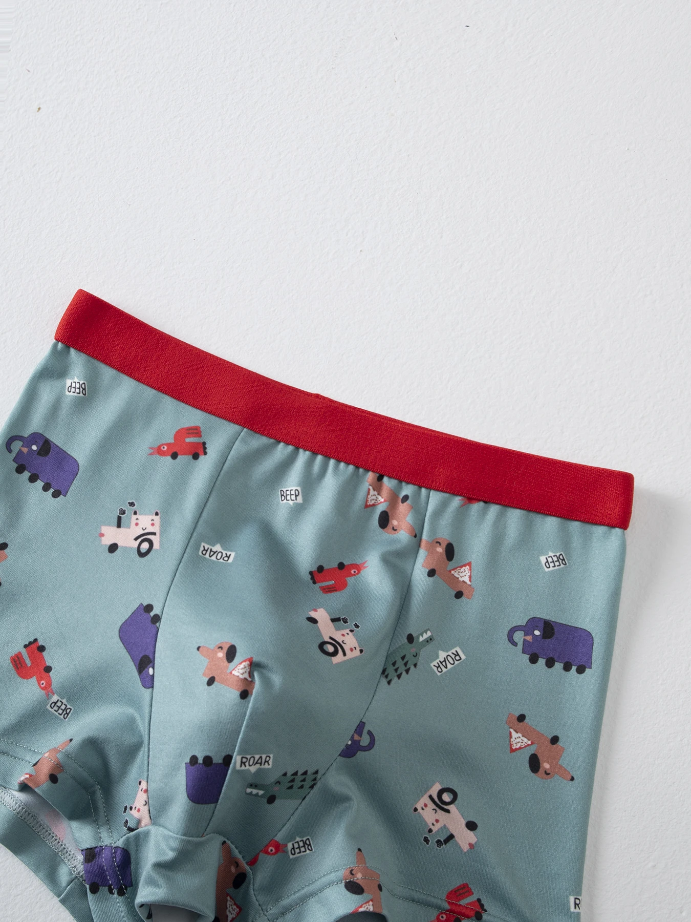 4 Pieces of Cute Cartoon Elastic Waisted Underwear for Boys in All Seasons, Comfortable Boxer Shorts, Multi-Color Home Shorts