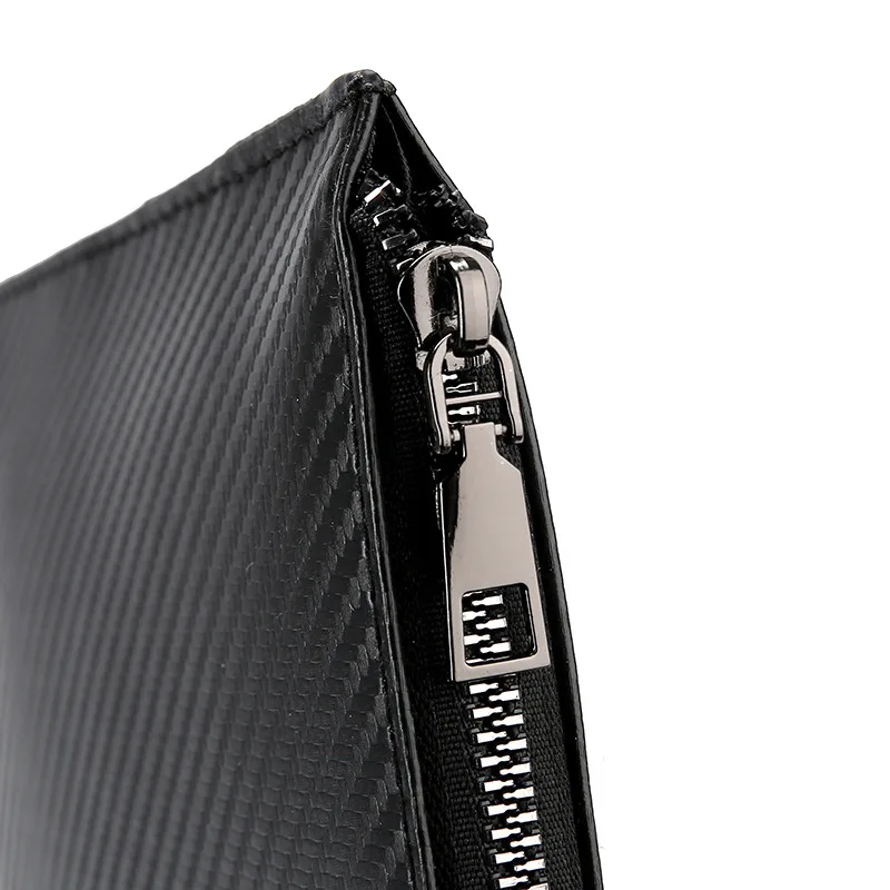 Men Trendy Envelope Clutch Soft Leather Handbag Stylish Business Commute Large Capacity