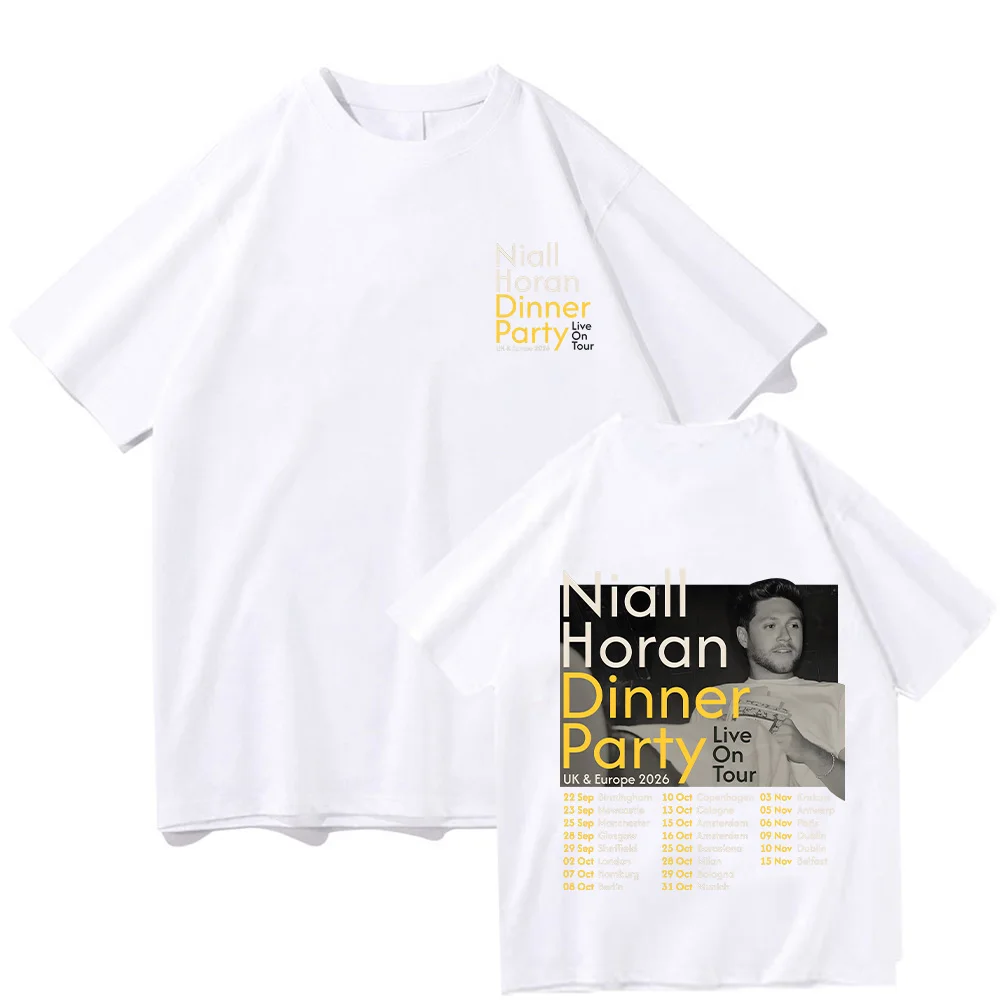Niall Horan Dinner Party 2026 Tour TShirt Mens Womens Cotton Tees Ummer Casual Short Sleeve Round Neck Clothing Loose Tops Trend