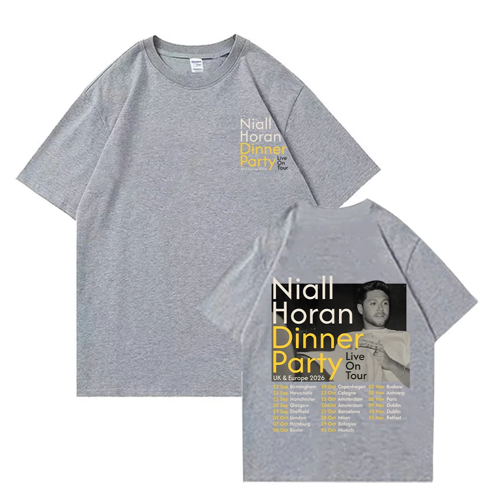 Niall Horan Dinner Party 2026 Tour TShirt Mens Womens Cotton Tees Ummer Casual Short Sleeve Round Neck Clothing Loose Tops Trend