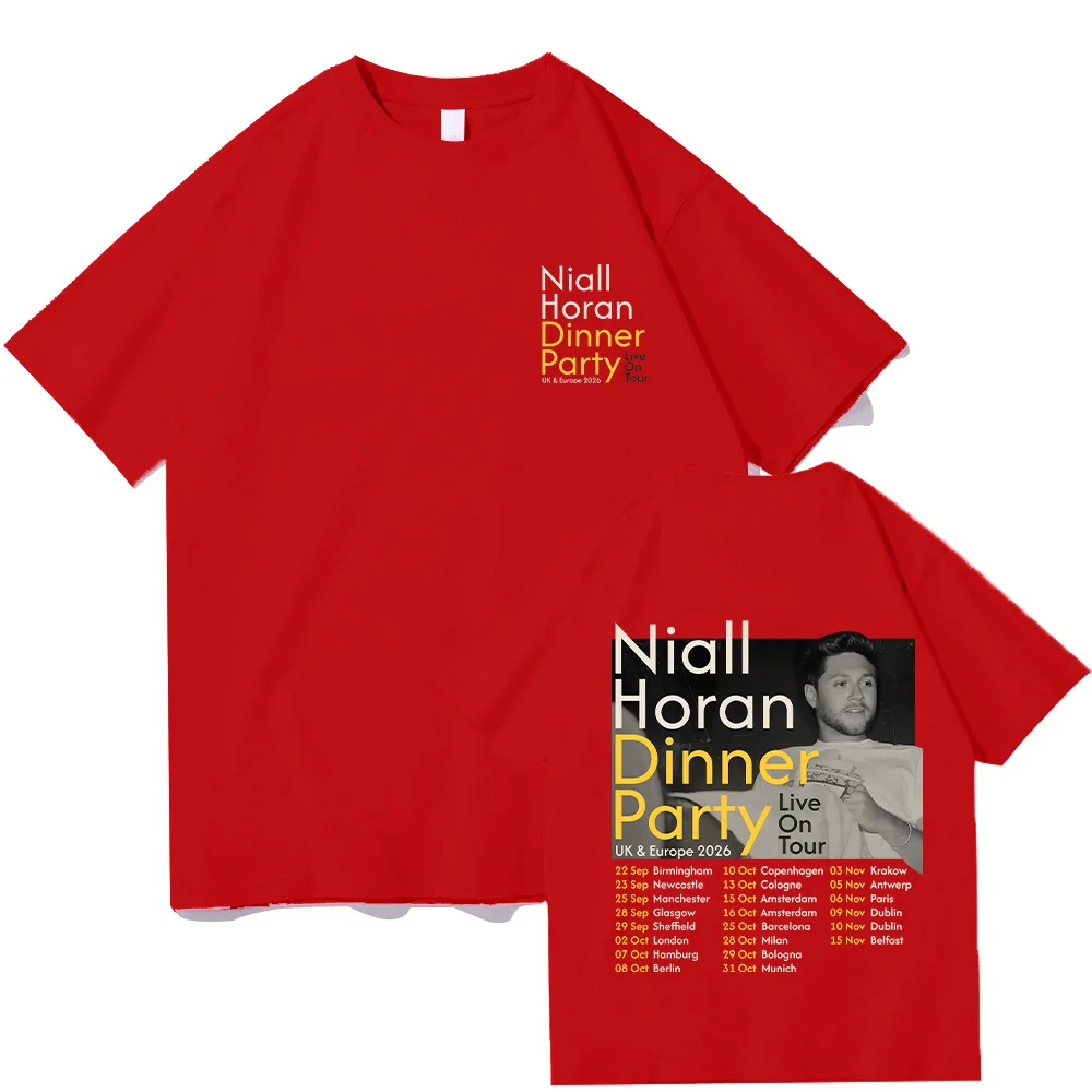 Niall Horan Dinner Party 2026 Tour TShirt Mens Womens Cotton Tees Ummer Casual Short Sleeve Round Neck Clothing Loose Tops Trend