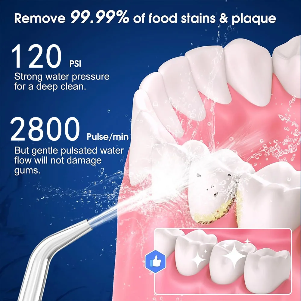 Water Flossers Portable Dental Irrigator Cordless Floss Irrigators Jet Rechargeable Oral Flossers Black Sets for Adults Braces