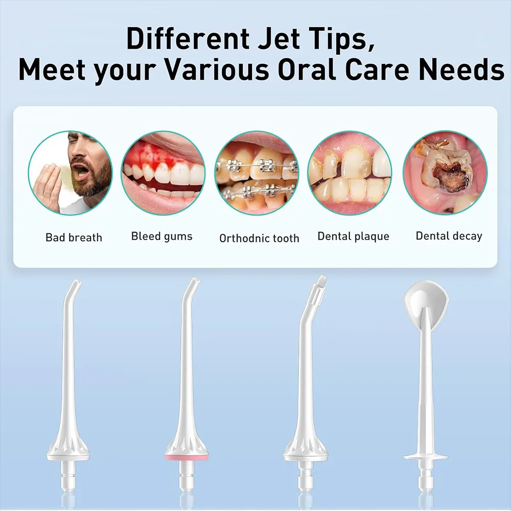 Water Flossers Portable Dental Irrigator Cordless Floss Irrigators Jet Rechargeable Oral Flossers Black Sets for Adults Braces