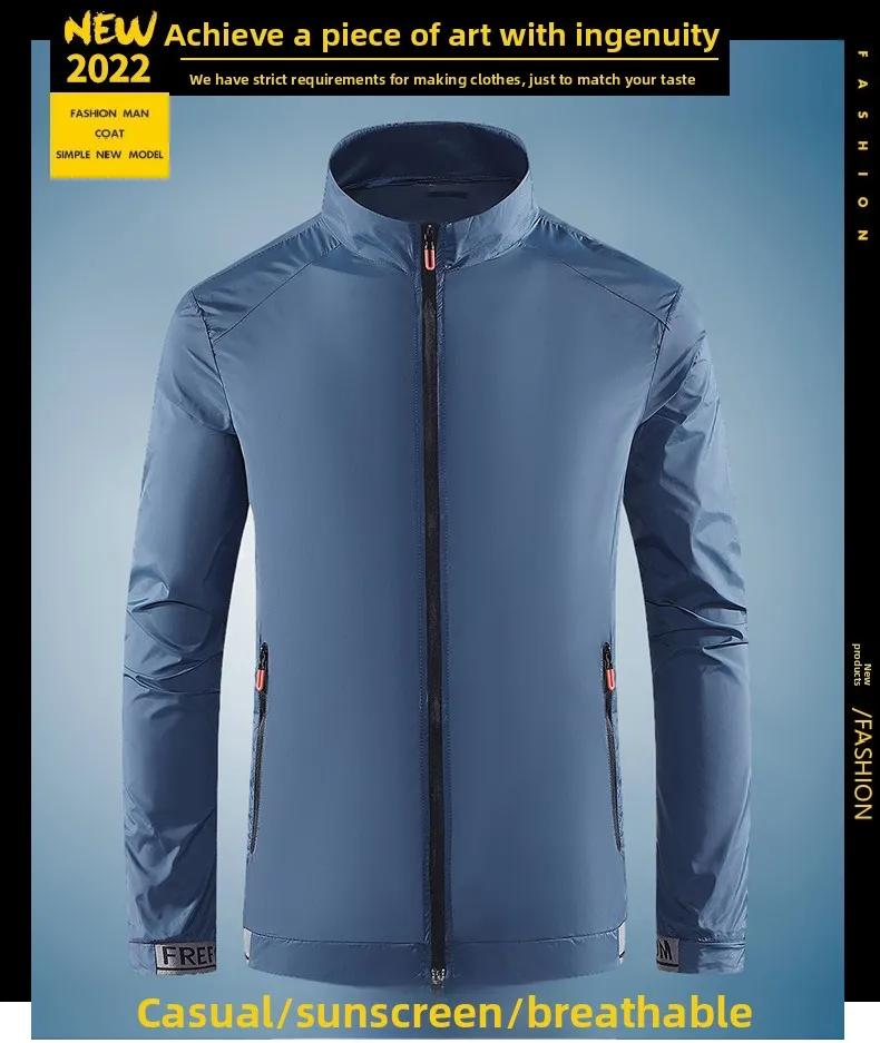 UPF50+ Sunscreen Coats Men's Breathable Sports Waterproof Jacket Summer UV Protection Outdoor Fishing Skin Clothing Skin Jackets