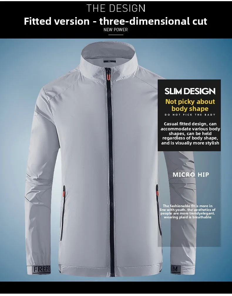 UPF50+ Sunscreen Coats Men's Breathable Sports Waterproof Jacket Summer UV Protection Outdoor Fishing Skin Clothing Skin Jackets