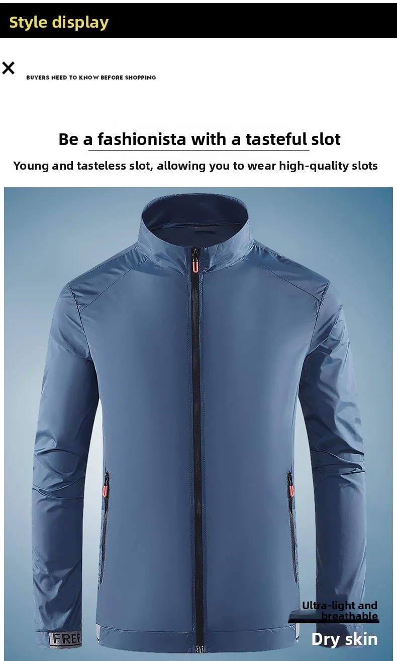 UPF50+ Sunscreen Coats Men's Breathable Sports Waterproof Jacket Summer UV Protection Outdoor Fishing Skin Clothing Skin Jackets
