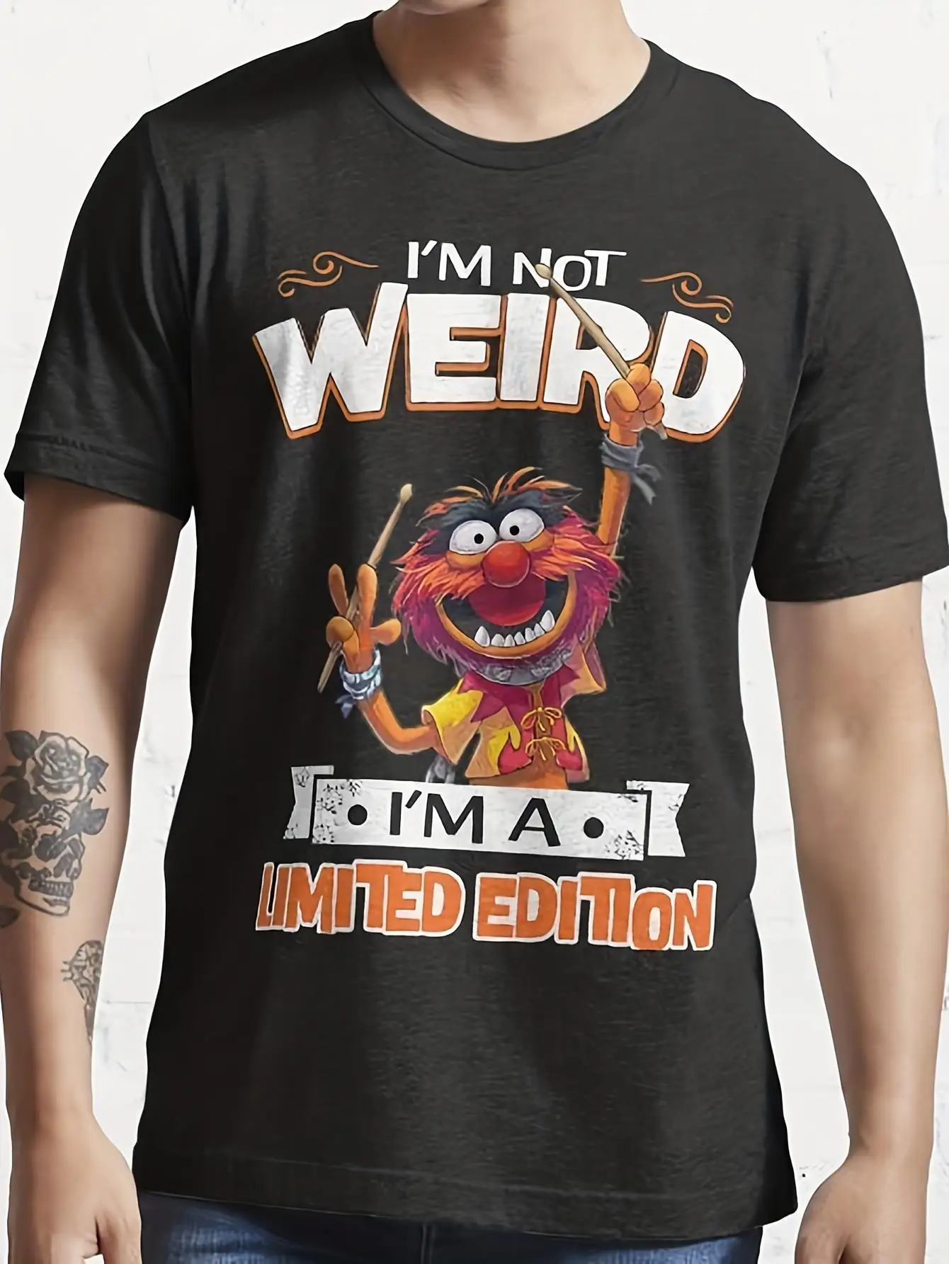 Muppet Animal T-Shirt Official Inspired Iconic Drummer and Kermit The Frog Pattern Limited Edition Men's T-shirts for Summer
