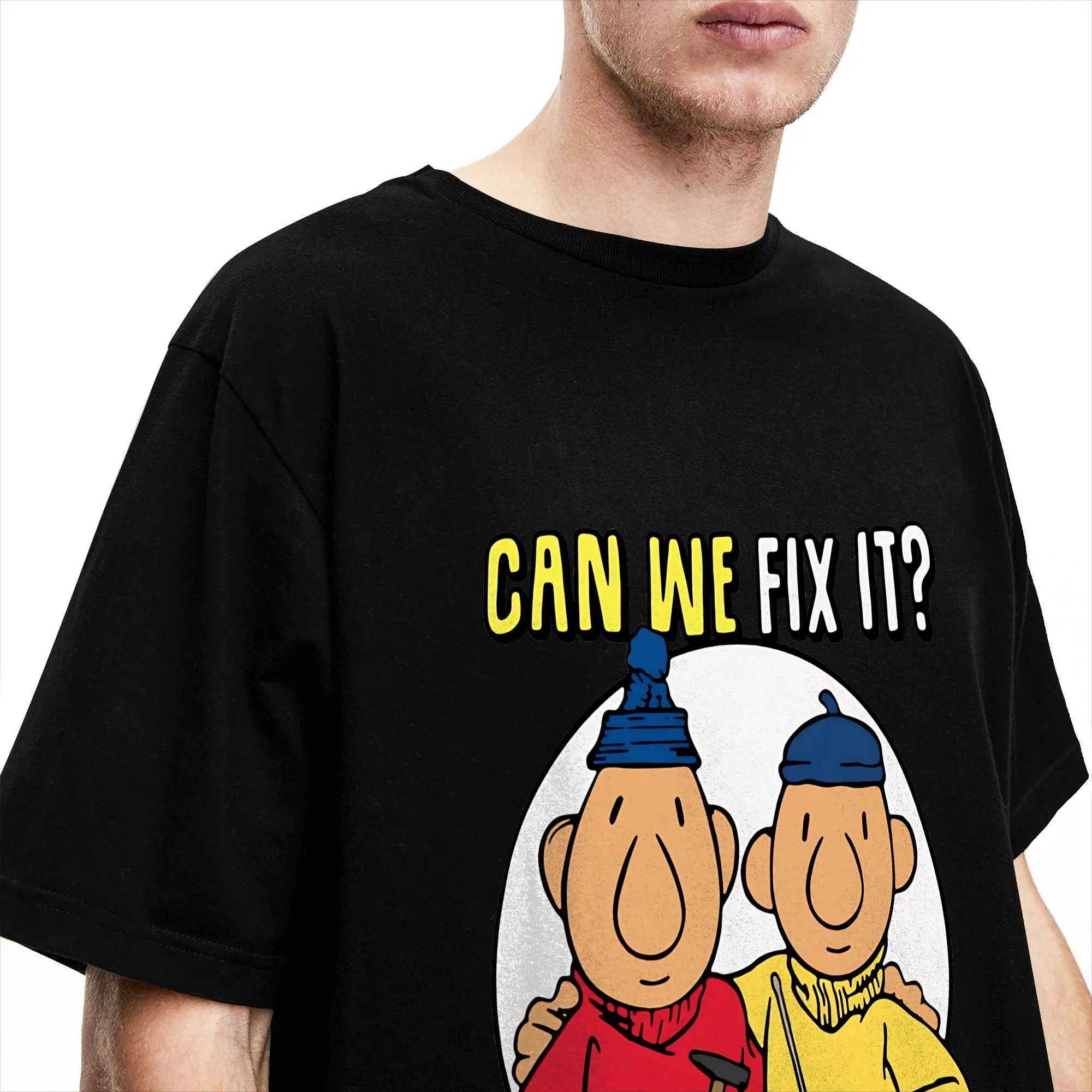 Pat and Mat Can We Fix It Men's T Shirt Novelty Tee Shirt Short Sleeve O Neck T-Shirt 100% Cotton Gift Idea Clothes