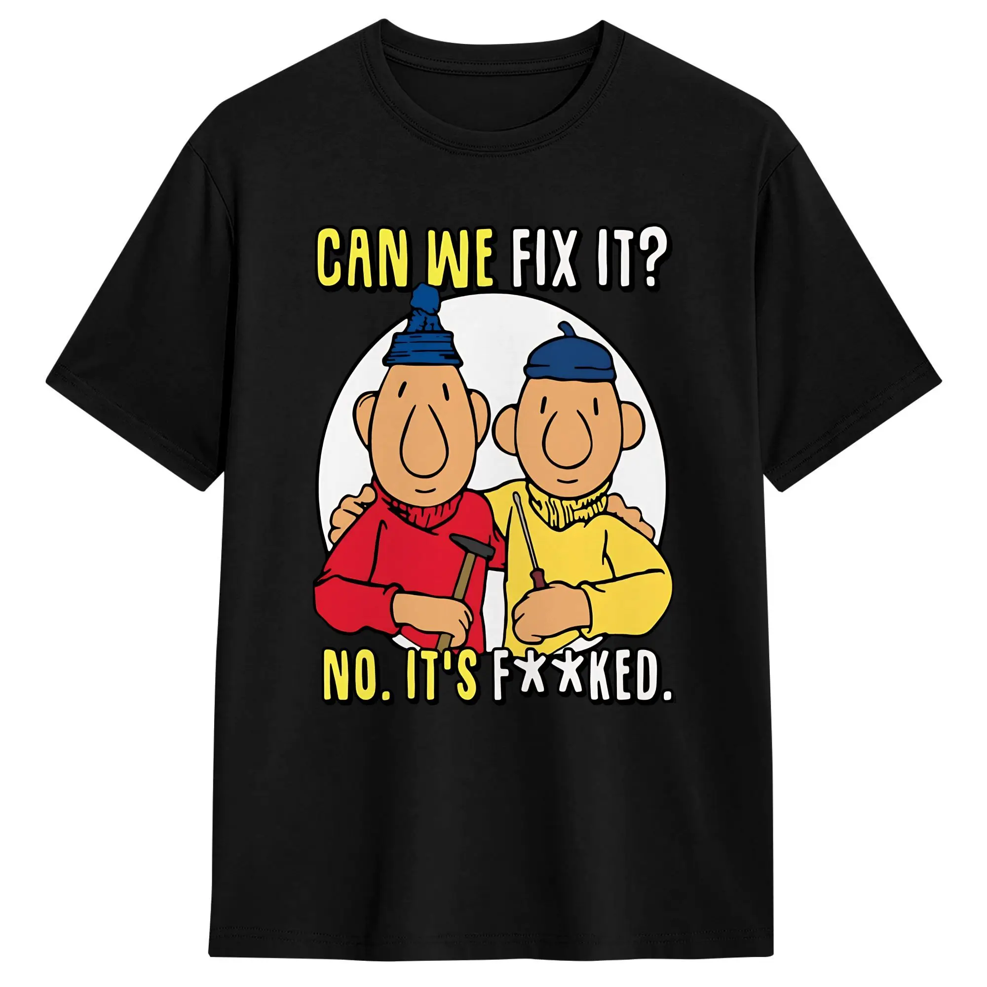 Pat and Mat Can We Fix It Men's T Shirt Novelty Tee Shirt Short Sleeve O Neck T-Shirt 100% Cotton Gift Idea Clothes