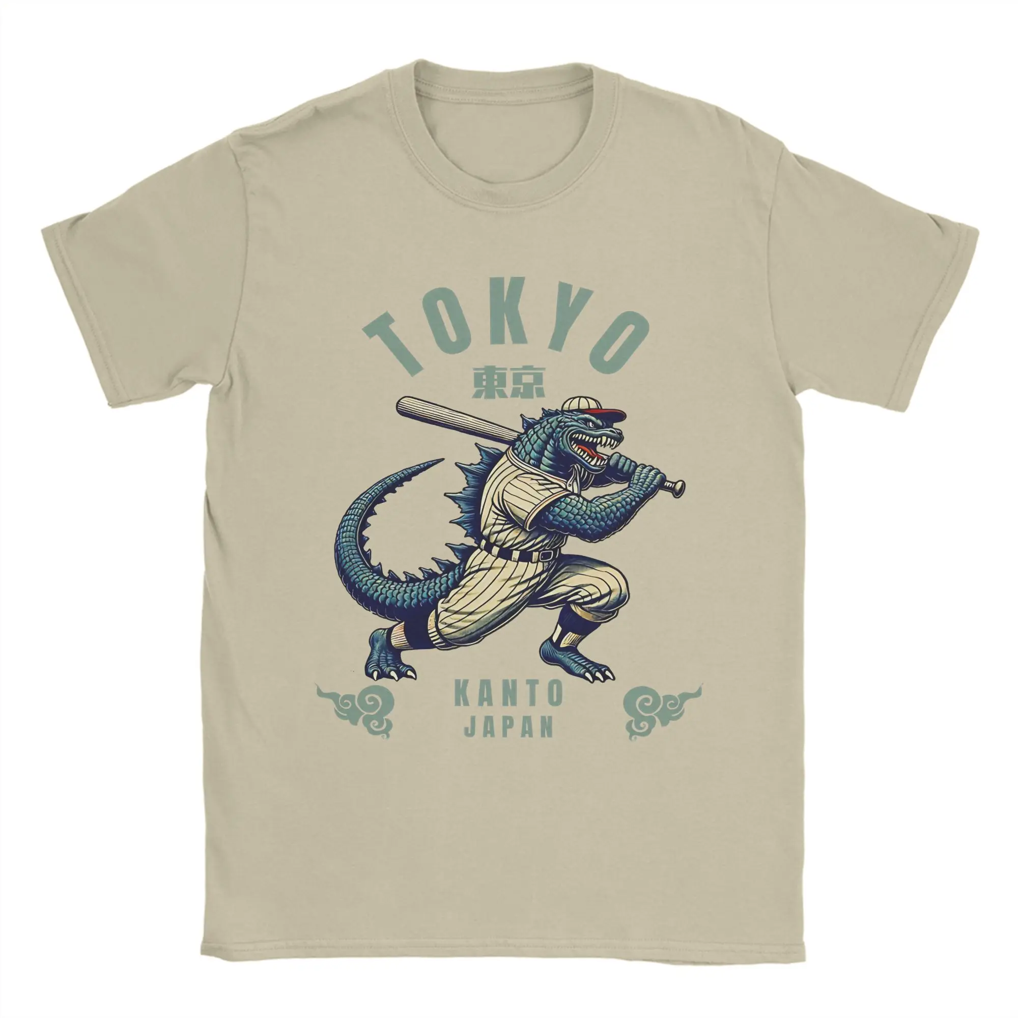 Tokyo Baseball Japanese Godzillaed T Shirt for Men Cotton Humor T-Shirts Crew Neck Tees Short Sleeve Clothing Gift Idea