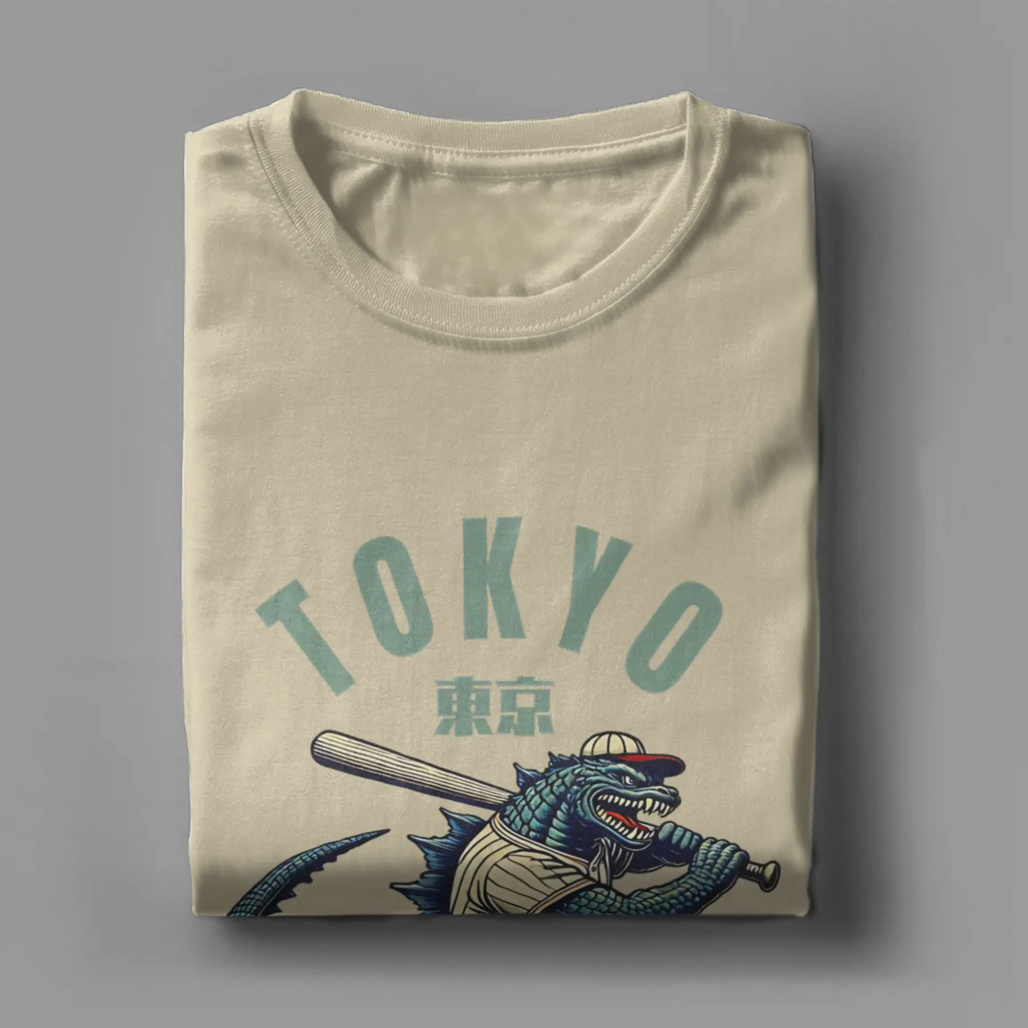Tokyo Baseball Japanese Godzillaed T Shirt for Men Cotton Humor T-Shirts Crew Neck Tees Short Sleeve Clothing Gift Idea
