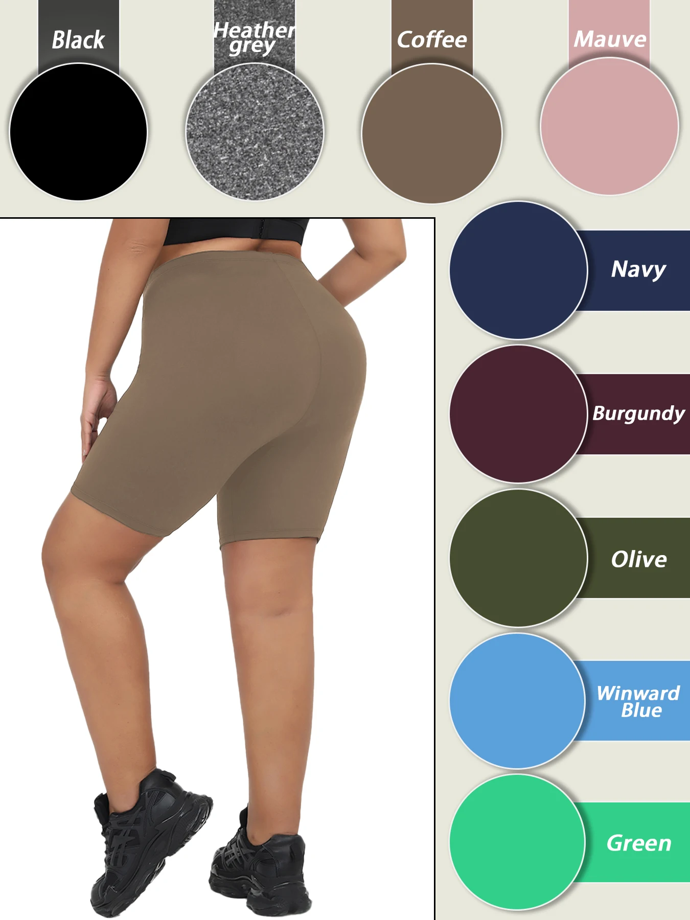 Plus Size Biker Shorts for Women Super Soft No See Through Workout Running Yoga Home Lounge Wear Leggings