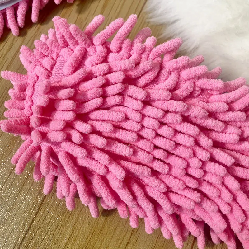 1 Pair Microfiber Cleaning Mop Slippers Washable Floor Cleaning House Mop Shoes Dusting Slippers Dirt Removal Tool Supplies