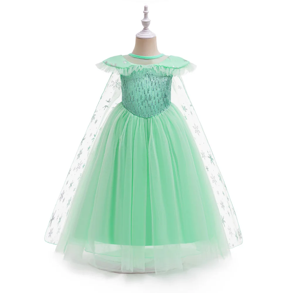 Summer Snow Princess Cosplay Costume for Girls Elegant Birthday Wedding Party Girl Dress Carnival Halloween Christmas Costume