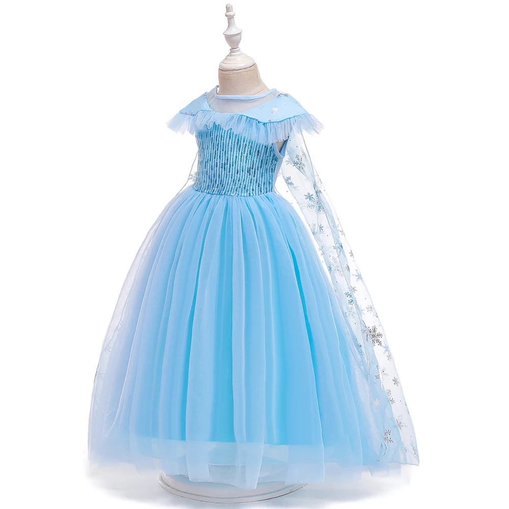 Summer Snow Princess Cosplay Costume for Girls Elegant Birthday Wedding Party Girl Dress Carnival Halloween Christmas Costume