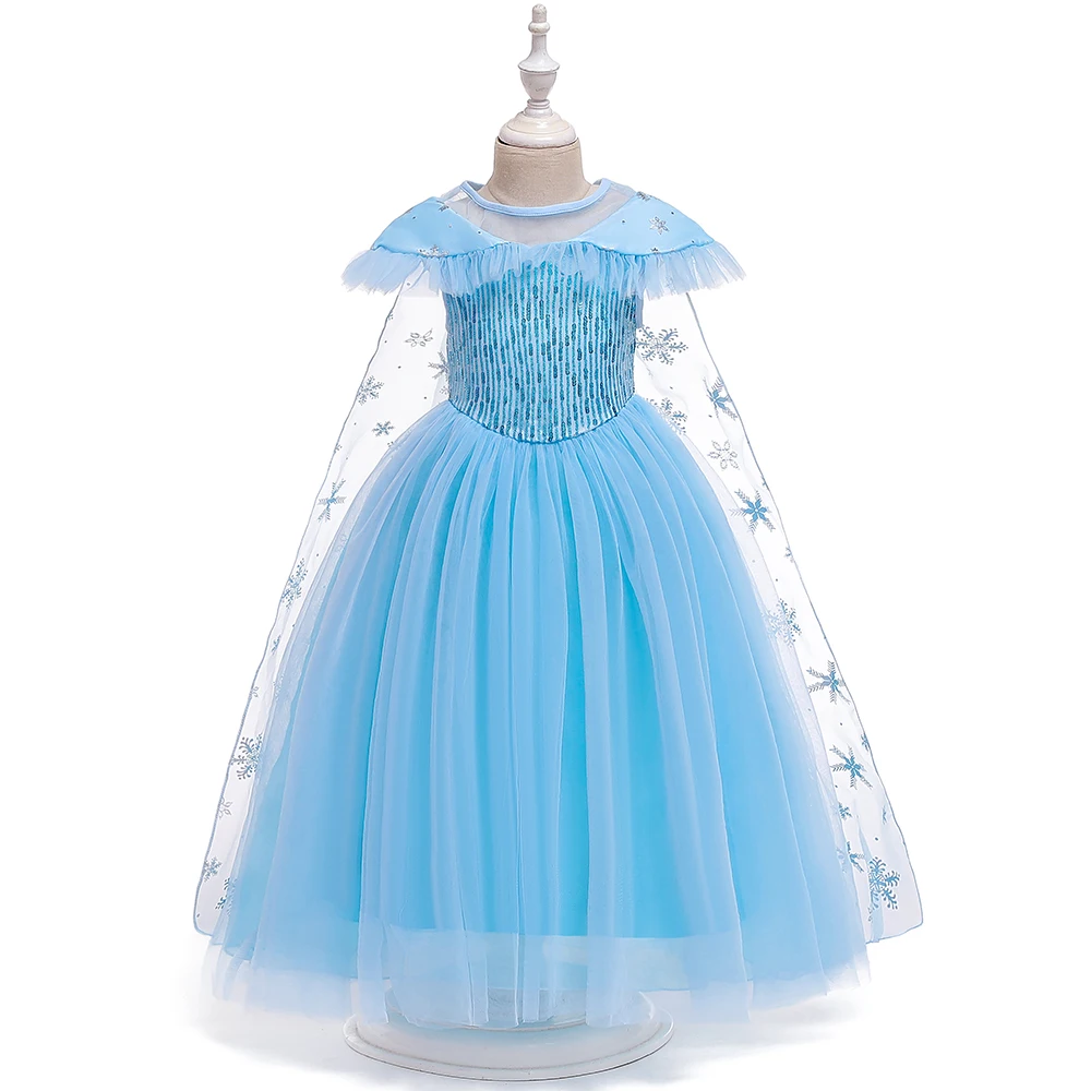 Summer Snow Princess Cosplay Costume for Girls Elegant Birthday Wedding Party Girl Dress Carnival Halloween Christmas Costume
