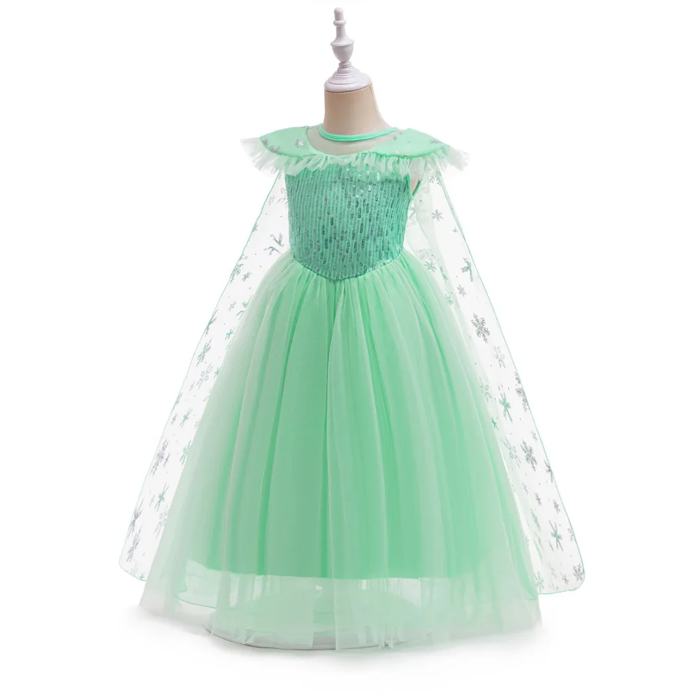 Summer Snow Princess Cosplay Costume for Girls Elegant Birthday Wedding Party Girl Dress Carnival Halloween Christmas Costume