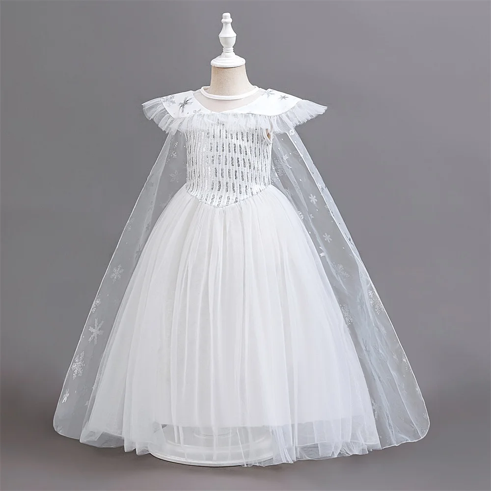 Summer Snow Princess Cosplay Costume for Girls Elegant Birthday Wedding Party Girl Dress Carnival Halloween Christmas Costume