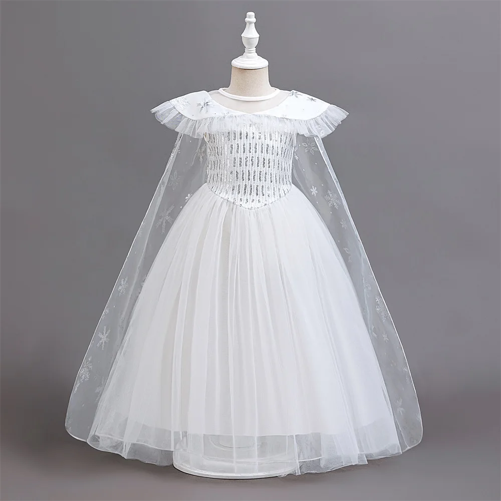 Summer Snow Princess Cosplay Costume for Girls Elegant Birthday Wedding Party Girl Dress Carnival Halloween Christmas Costume