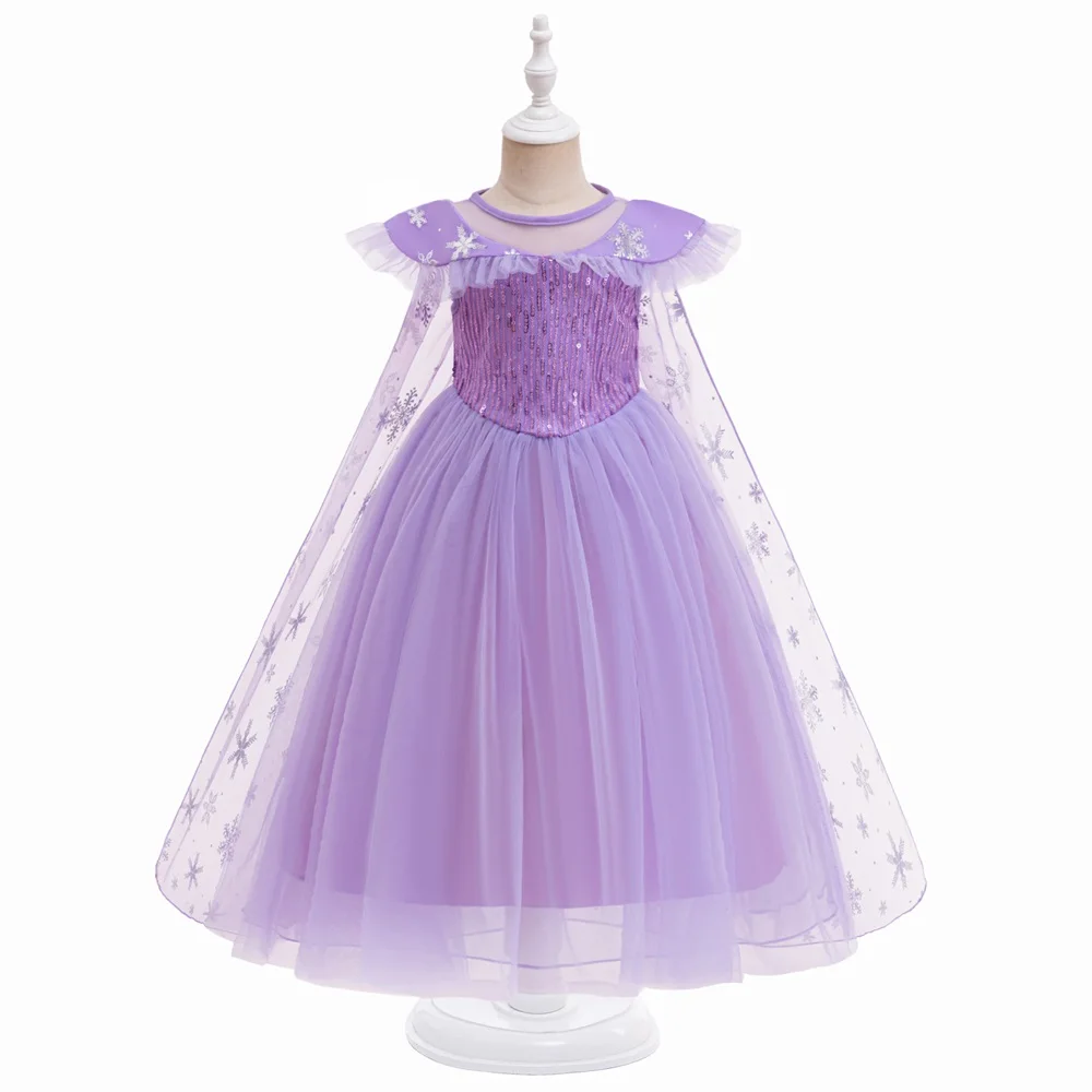 Summer Snow Princess Cosplay Costume for Girls Elegant Birthday Wedding Party Girl Dress Carnival Halloween Christmas Costume