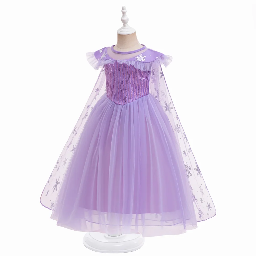 Summer Snow Princess Cosplay Costume for Girls Elegant Birthday Wedding Party Girl Dress Carnival Halloween Christmas Costume