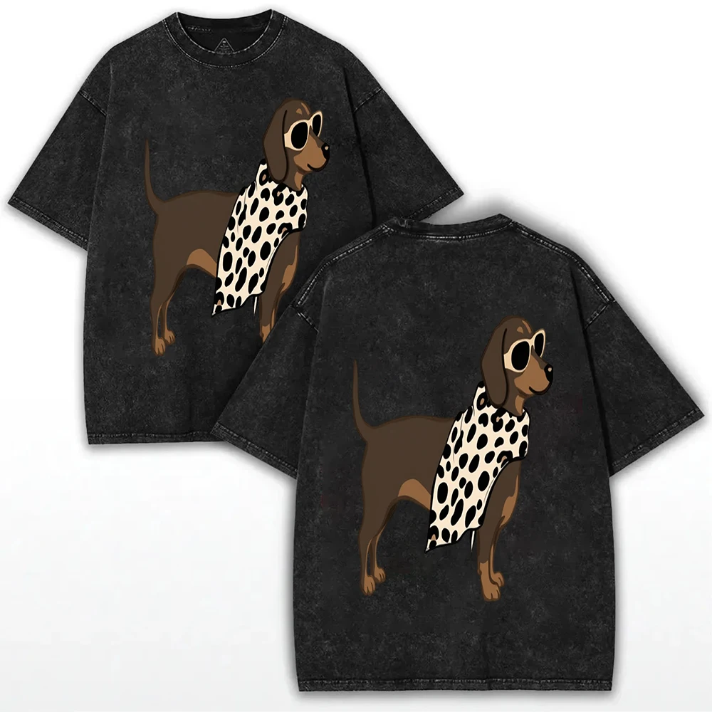 Black Cat Art Printed T-shirt Fun Pattern T-shirt Fashion Summer Loose Short Sleeve T-shirt Harajuku Women's Tops