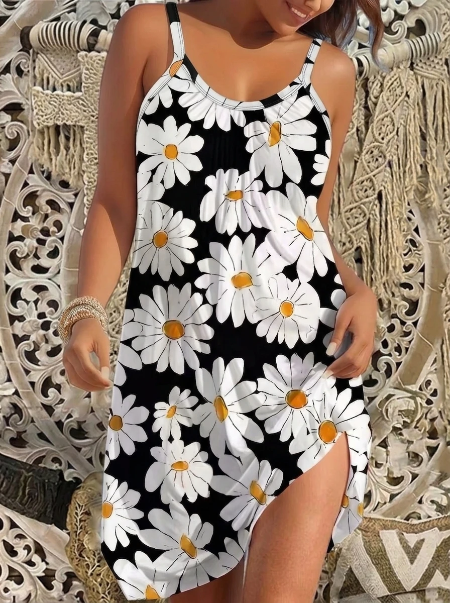 2026 Viral Summer Plus Size Tie Dye Beach Cover Up Dress Oversized Spaghetti Strap Colorful Abstract Print Flowy Sundress for Wo