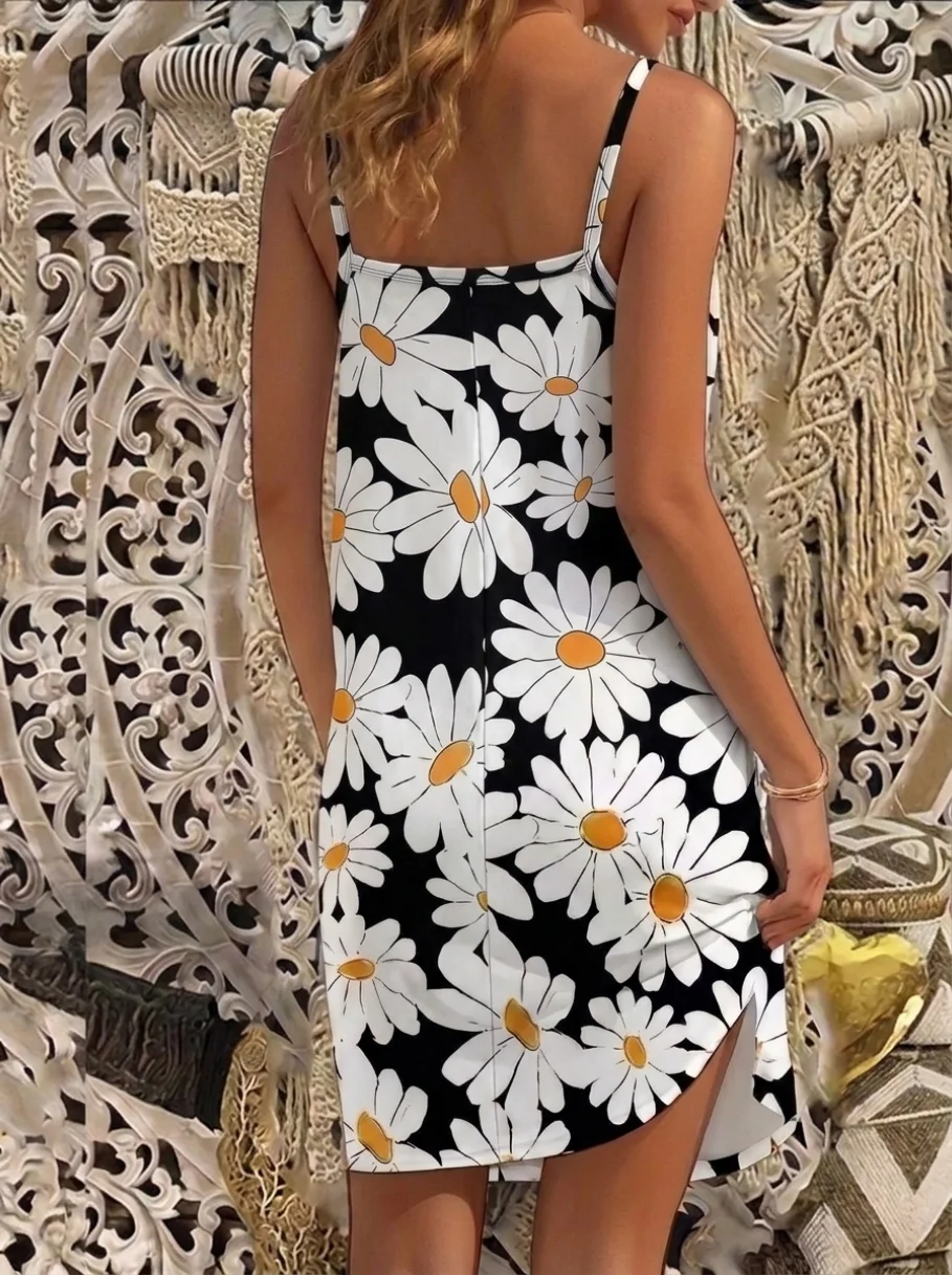 2026 Viral Summer Plus Size Tie Dye Beach Cover Up Dress Oversized Spaghetti Strap Colorful Abstract Print Flowy Sundress for Wo