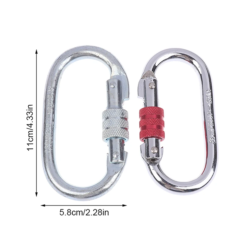 [F] 25KN High Strength Climbing Safety Lock Buckle O-shaped Electrophoresis Professional Carabiner Rappelling Climbing Supplies