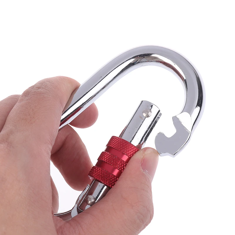 [F] 25KN High Strength Climbing Safety Lock Buckle O-shaped Electrophoresis Professional Carabiner Rappelling Climbing Supplies