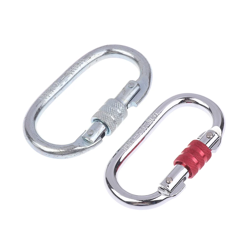 [F] 25KN High Strength Climbing Safety Lock Buckle O-shaped Electrophoresis Professional Carabiner Rappelling Climbing Supplies