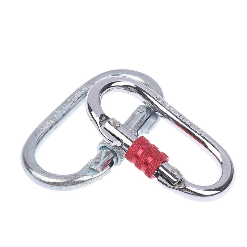 [F] 25KN High Strength Climbing Safety Lock Buckle O-shaped Electrophoresis Professional Carabiner Rappelling Climbing Supplies