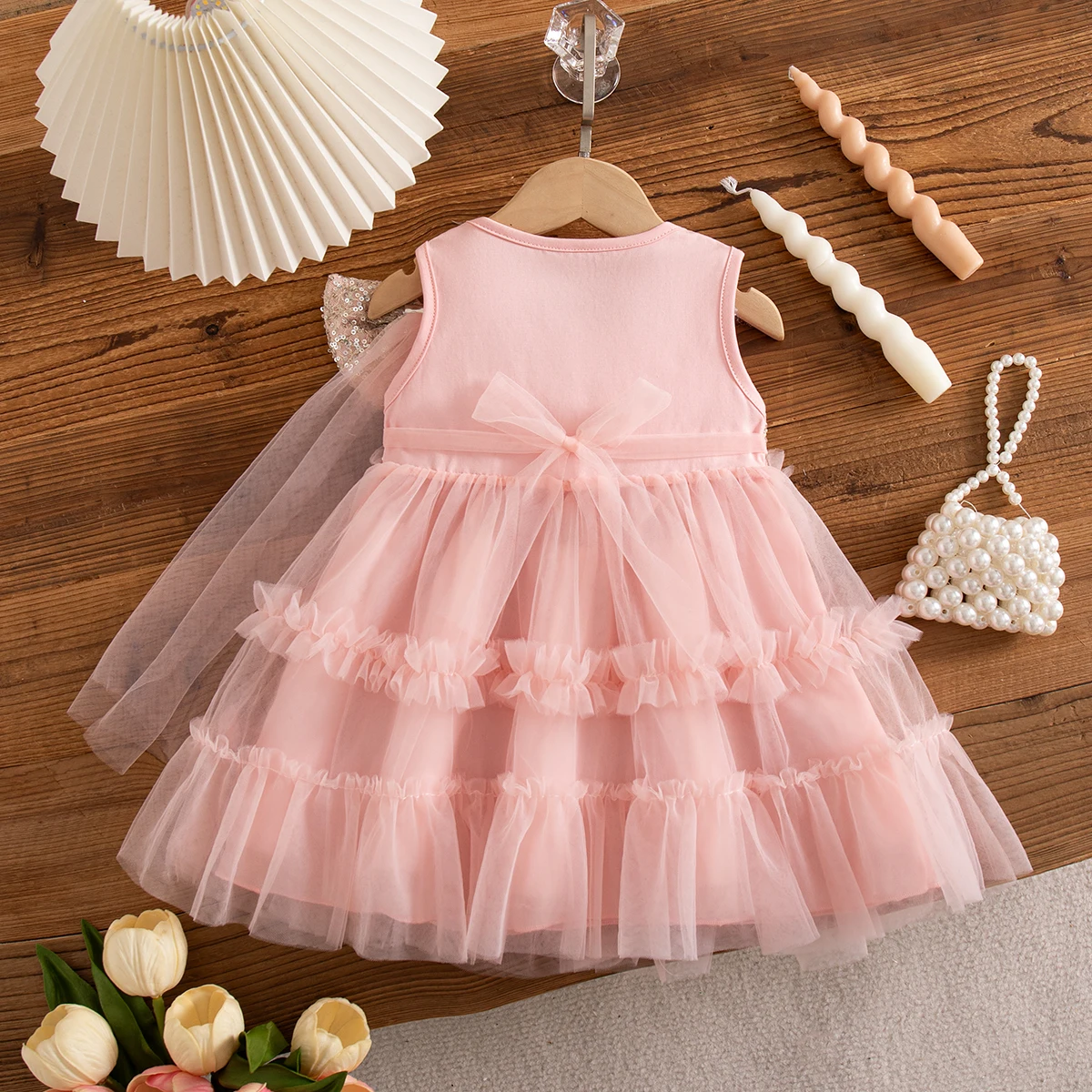 Baby Dress Summer Sequin Mesh Princess Baby Girl Dress Cute Wedding Flower Girl Dress Baby Girl Clothing 