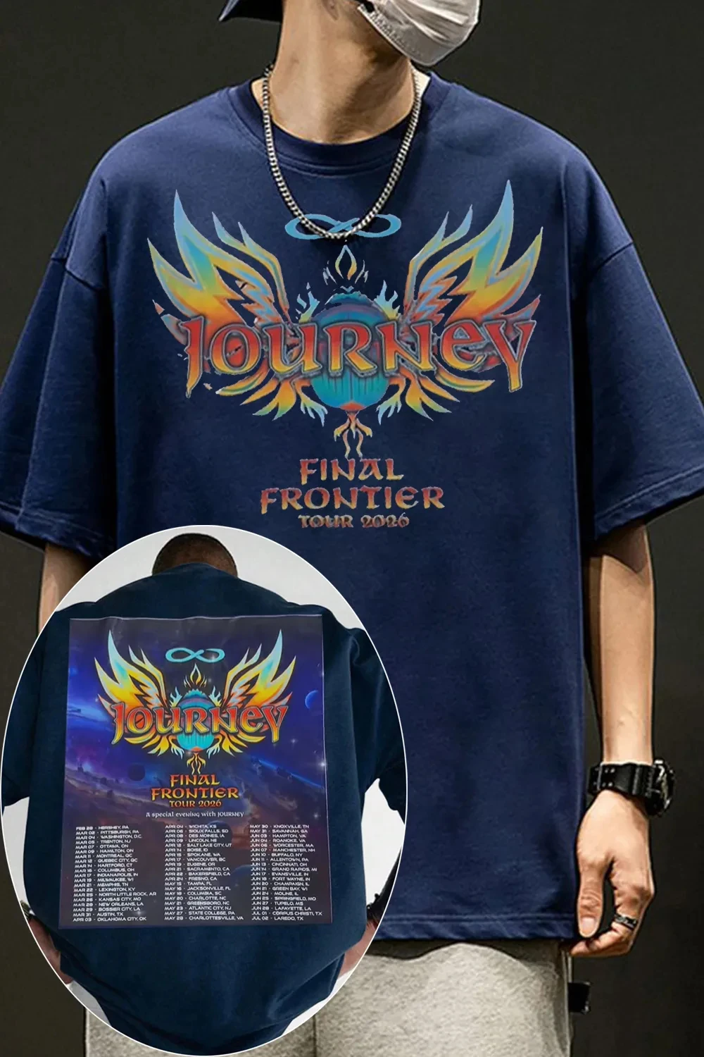 Hot Sale Hip Hop Journey Band T Shirt Mens Womens Cotton Tees Ummer Casual Short Sleeve Round Neck Clothing Loose Tops Trend
