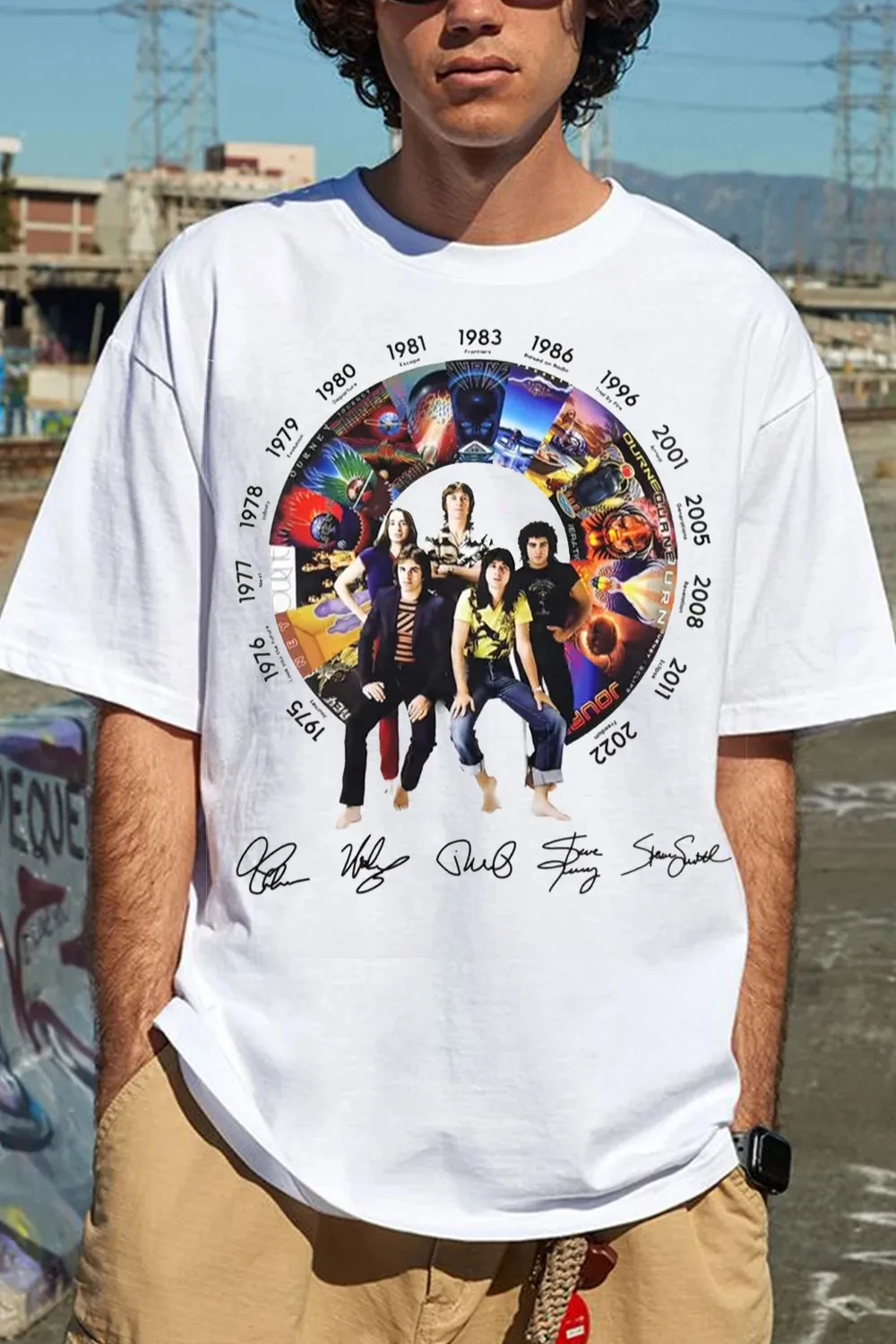 Hot Sale Hip Hop Journey Band T Shirt Mens Womens Cotton Tees Ummer Casual Short Sleeve Round Neck Clothing Loose Tops Trend