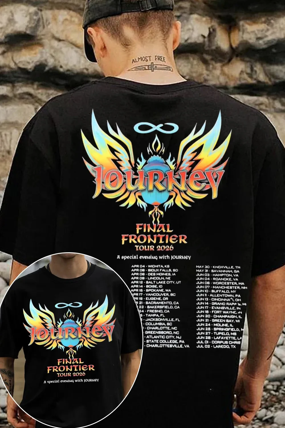 Hot Sale Hip Hop Journey Band T Shirt Mens Womens Cotton Tees Ummer Casual Short Sleeve Round Neck Clothing Loose Tops Trend