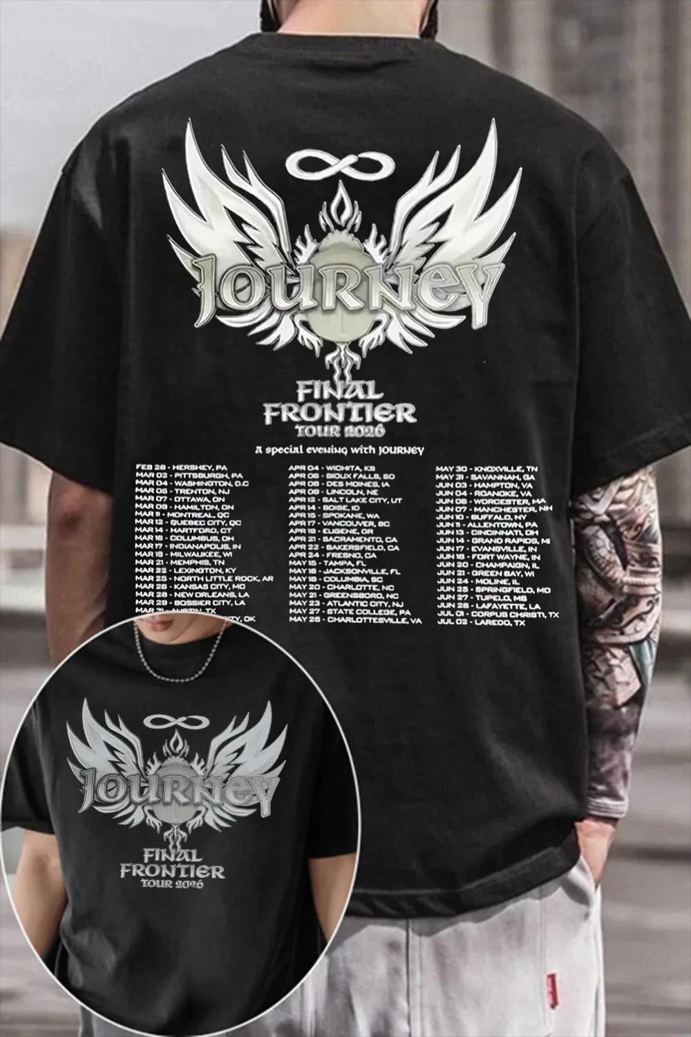 Hot Sale Hip Hop Journey Band T Shirt Mens Womens Cotton Tees Ummer Casual Short Sleeve Round Neck Clothing Loose Tops Trend