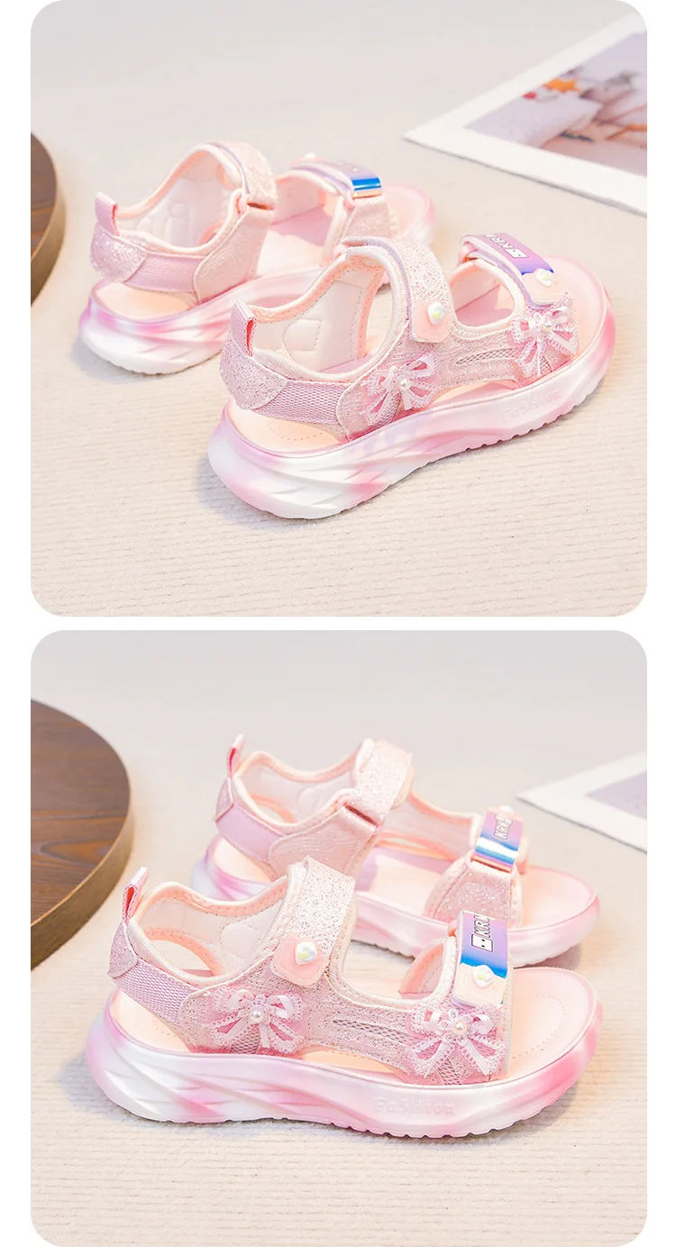 2026 Children's Casual Sports Sandals Summer New Girl's Princess Sandals Fashion Butterfly Lightweight Kid's Sports Beach Shoe