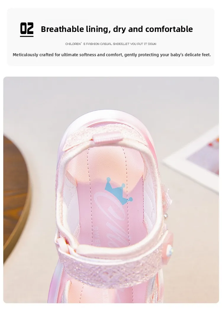 2026 Children's Casual Sports Sandals Summer New Girl's Princess Sandals Fashion Butterfly Lightweight Kid's Sports Beach Shoe