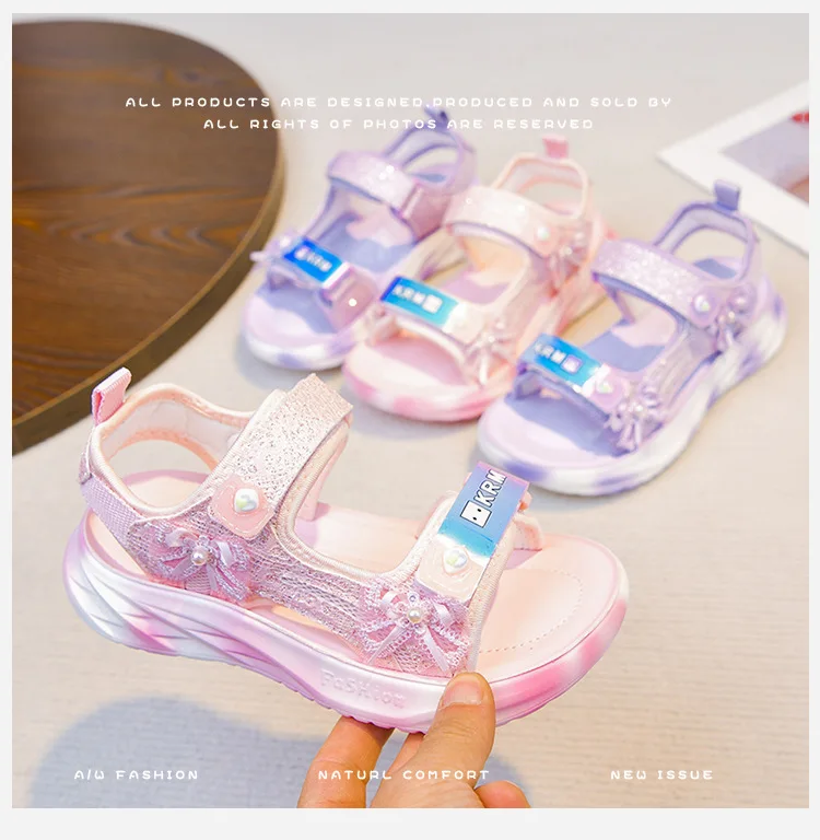 2026 Children's Casual Sports Sandals Summer New Girl's Princess Sandals Fashion Butterfly Lightweight Kid's Sports Beach Shoe