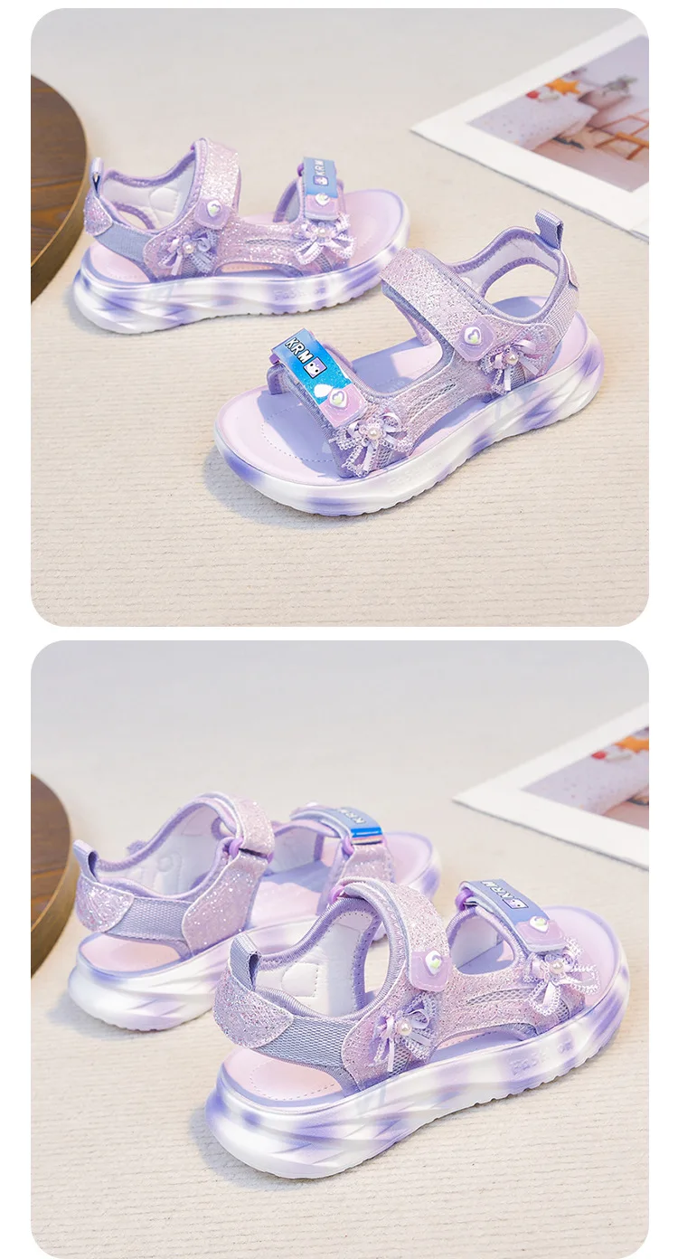 2026 Children's Casual Sports Sandals Summer New Girl's Princess Sandals Fashion Butterfly Lightweight Kid's Sports Beach Shoe