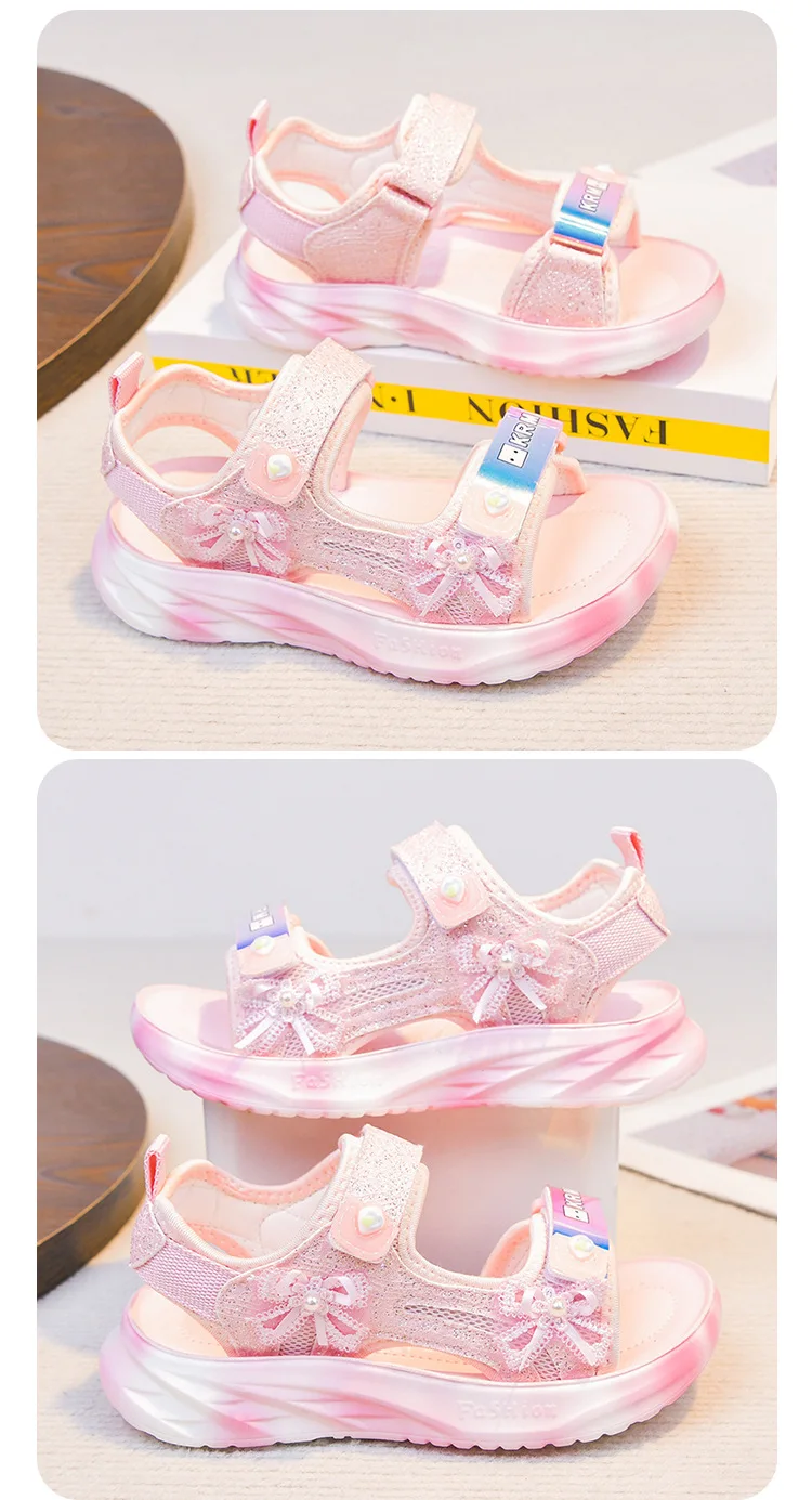 2026 Children's Casual Sports Sandals Summer New Girl's Princess Sandals Fashion Butterfly Lightweight Kid's Sports Beach Shoe