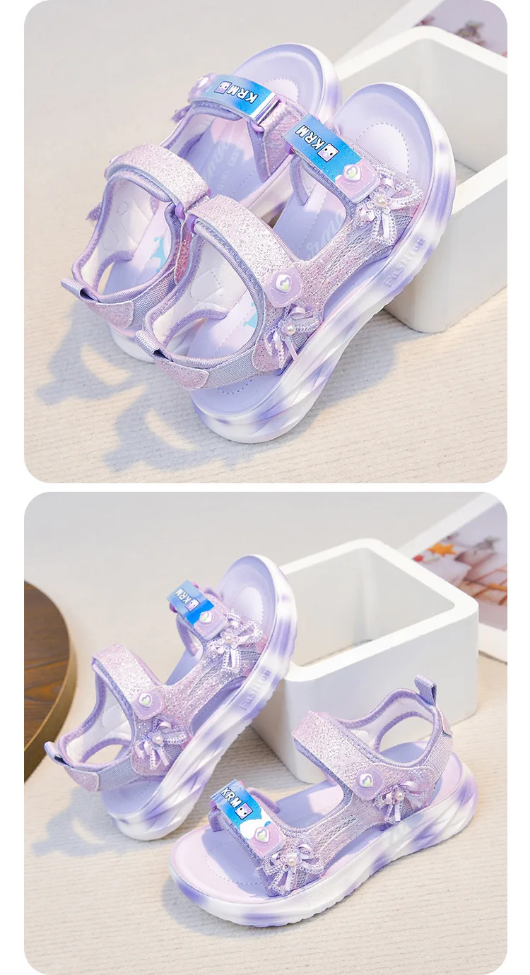 2026 Children's Casual Sports Sandals Summer New Girl's Princess Sandals Fashion Butterfly Lightweight Kid's Sports Beach Shoe