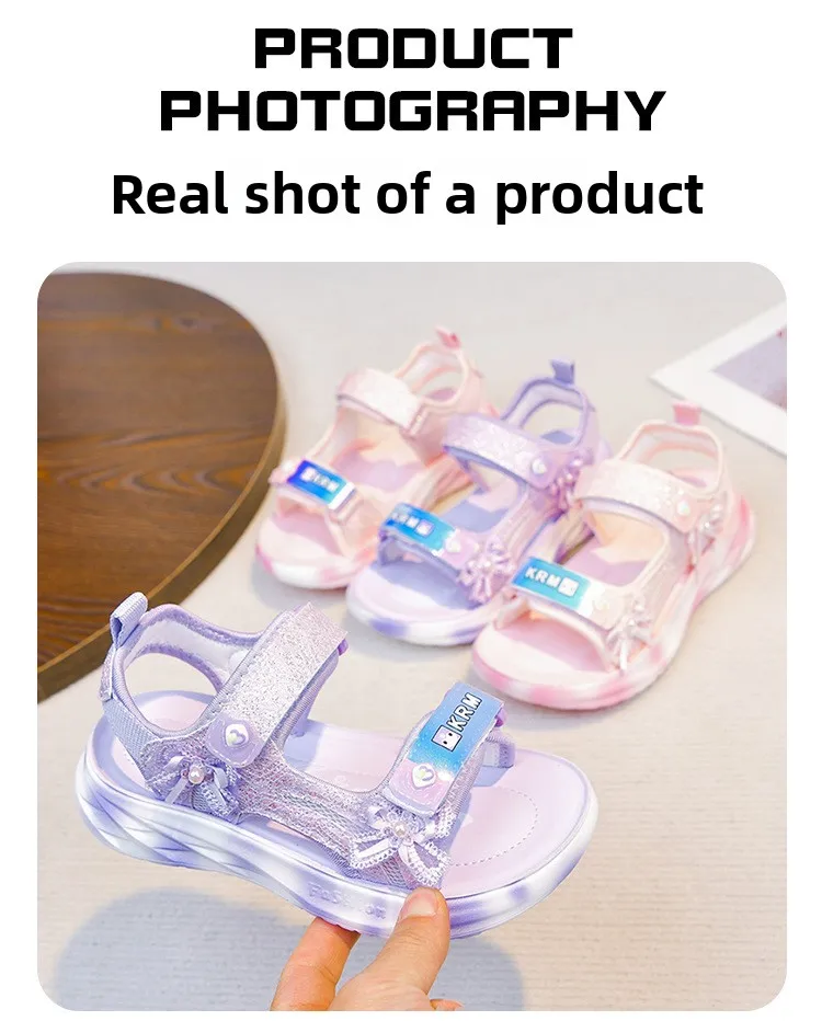 2026 Children's Casual Sports Sandals Summer New Girl's Princess Sandals Fashion Butterfly Lightweight Kid's Sports Beach Shoe