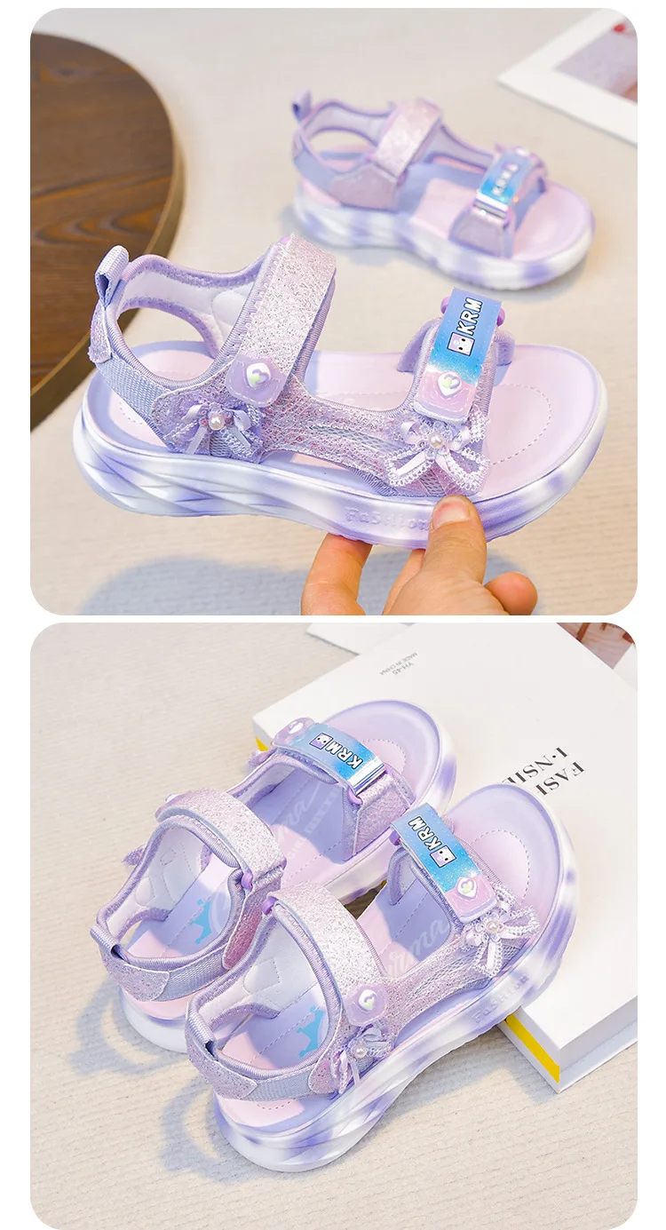 2026 Children's Casual Sports Sandals Summer New Girl's Princess Sandals Fashion Butterfly Lightweight Kid's Sports Beach Shoe
