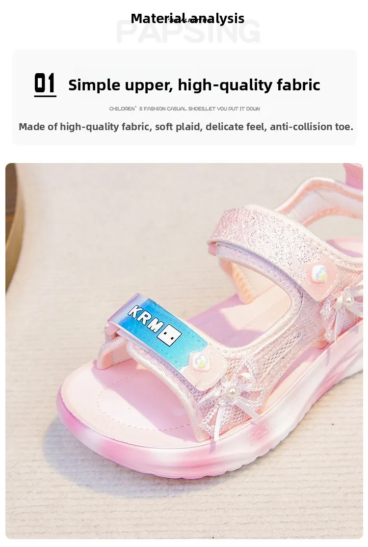 2026 Children's Casual Sports Sandals Summer New Girl's Princess Sandals Fashion Butterfly Lightweight Kid's Sports Beach Shoe