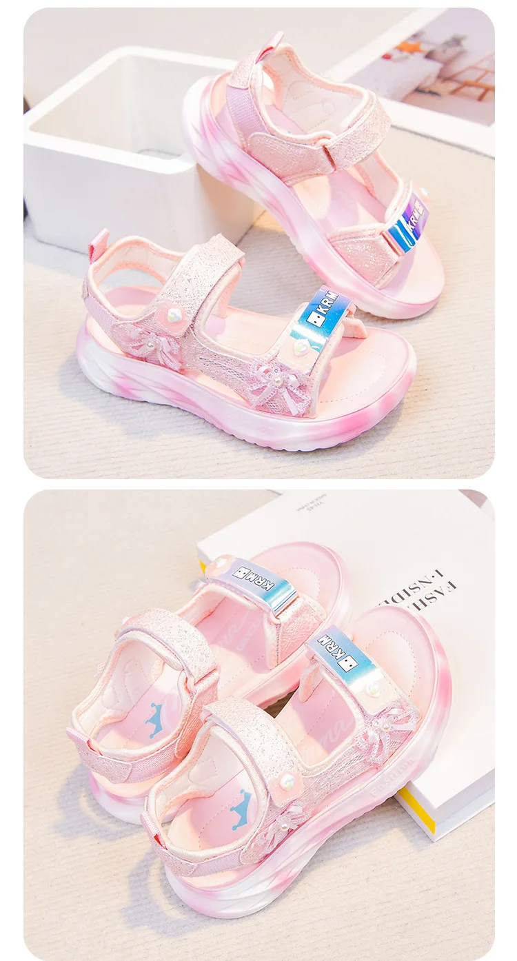 2026 Children's Casual Sports Sandals Summer New Girl's Princess Sandals Fashion Butterfly Lightweight Kid's Sports Beach Shoe