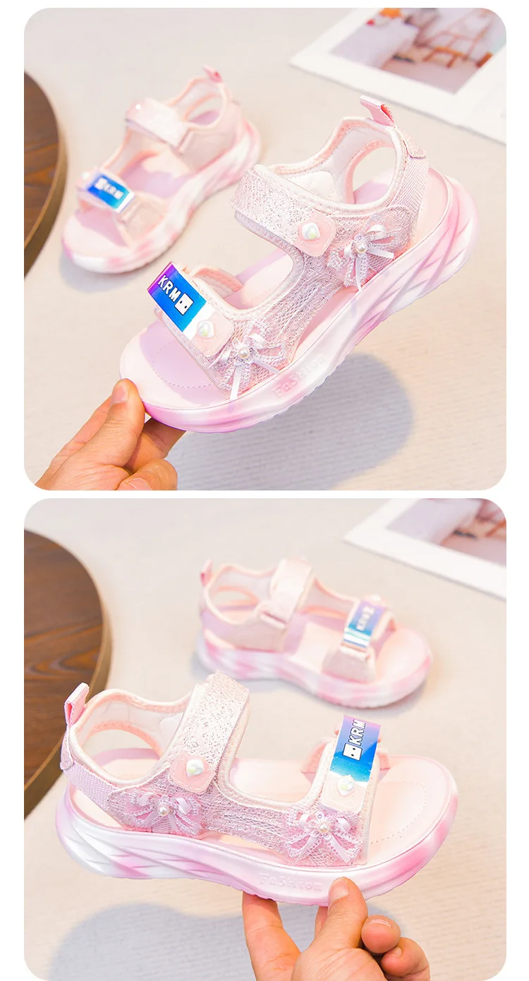 2026 Children's Casual Sports Sandals Summer New Girl's Princess Sandals Fashion Butterfly Lightweight Kid's Sports Beach Shoe